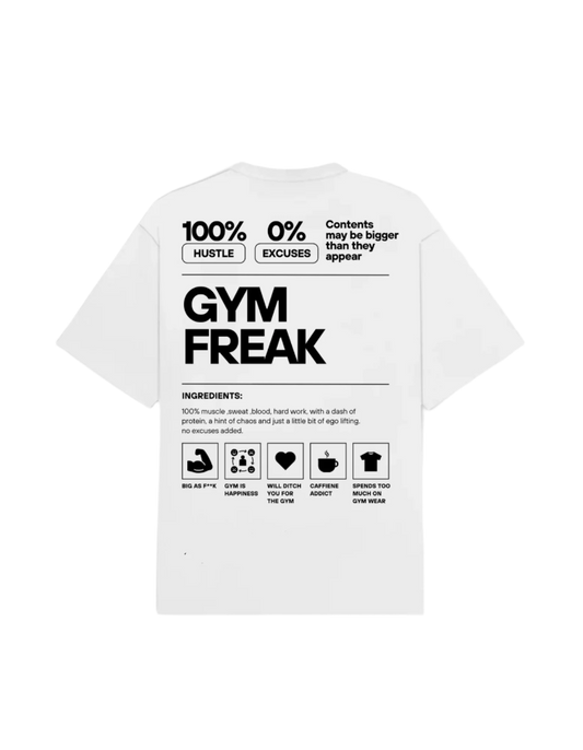 THE GYM FREAK CREAM WHITE TEE